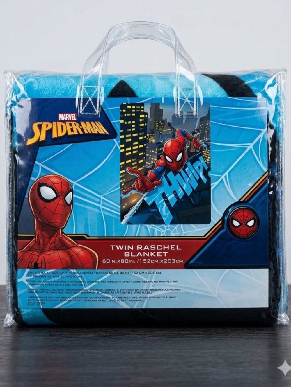 NWT Marvel Spider-Man Twin Raschel Blanket 60x80 Kids Bedding